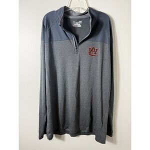 Auburn Tigers Mens Large Heat Gear Gray Under Armour‎ Long Sleeve 1/4 Zip